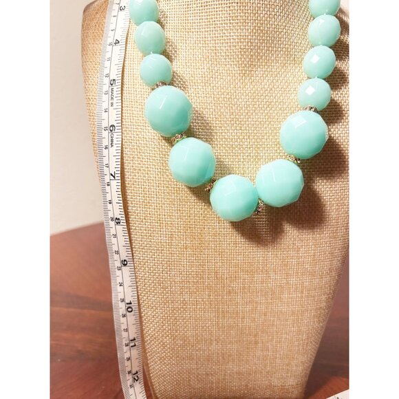 J.Crew Faceted Bead/Rhinestone Necklace in Aqua Blue - Picture 6 of 6